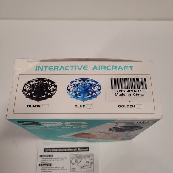 Interactive Flying Drone Aircraft Toy Ages 14+ Metallic Blue SCO Blinking Lights - Picture 6 of 9